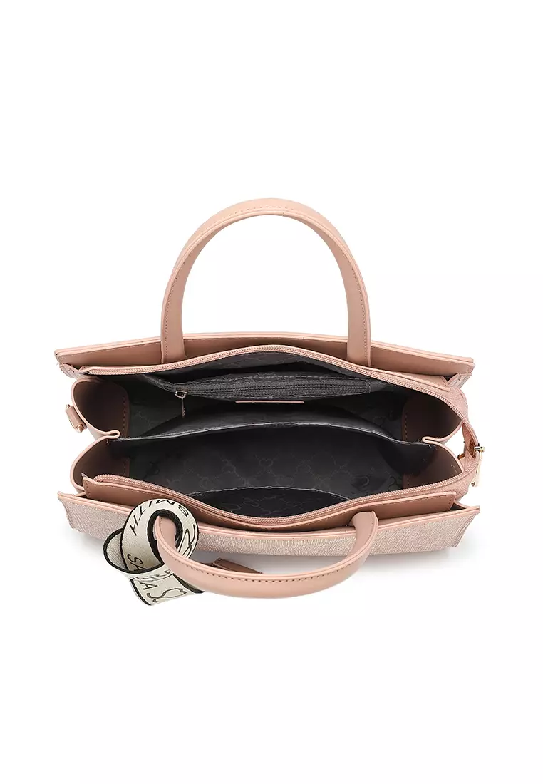 Women's Top Handle Bag / Sling Bag / Crossbody Bag - Pink