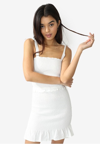 PIMKIE white Frilly Mini Dress BB158AAD9A1870GS_1