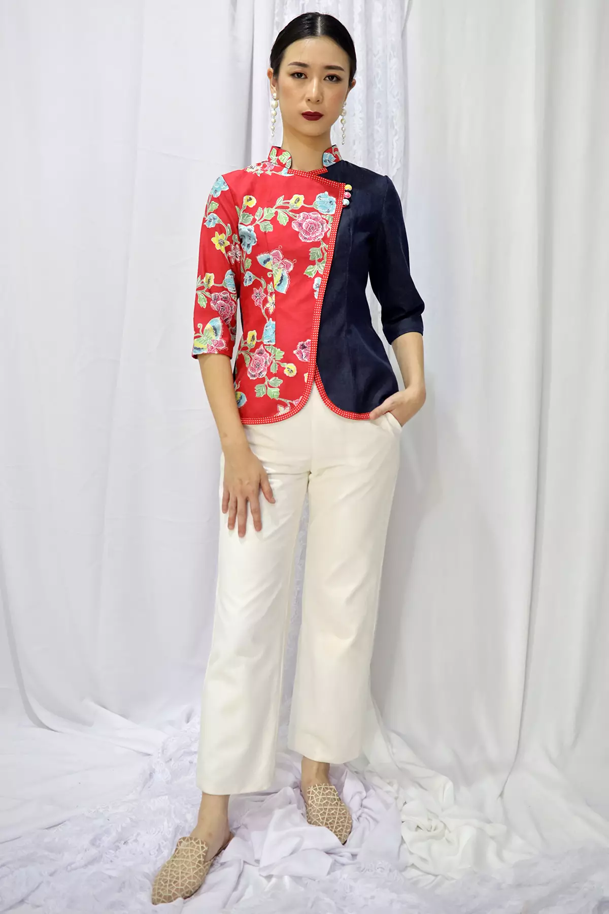 Mataloko Encim Merah Blouse Janggan Batik