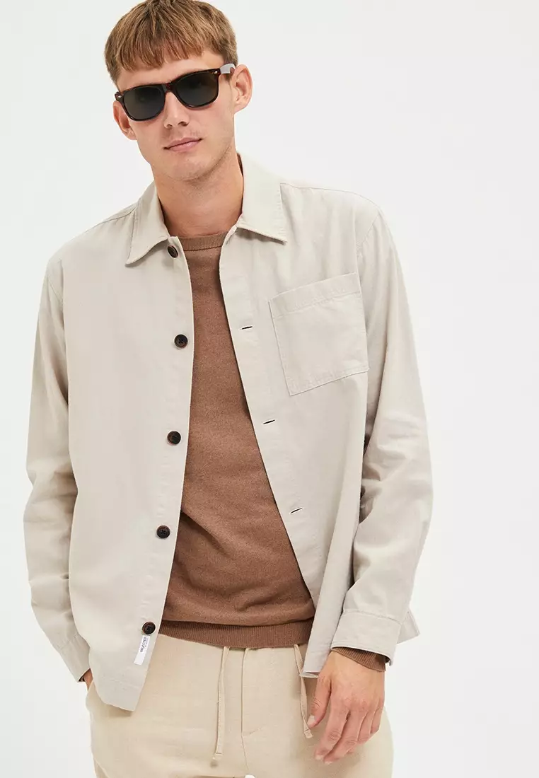 Selected Homme Loose Linen Long Sleeve Overshirt 2024 Buy