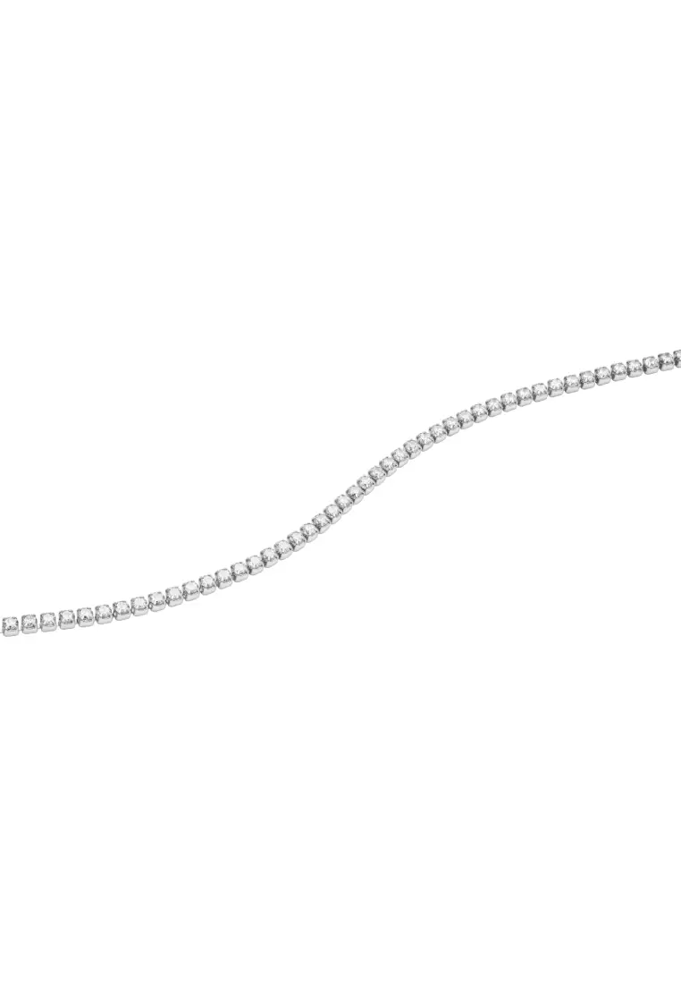 Classic Tennis Bracelet Silver - Unisex Chain Bracelet with crystals - Couple Chain Bracelets - Stainless steel Chain Bracelet for Women and Men - DW Official