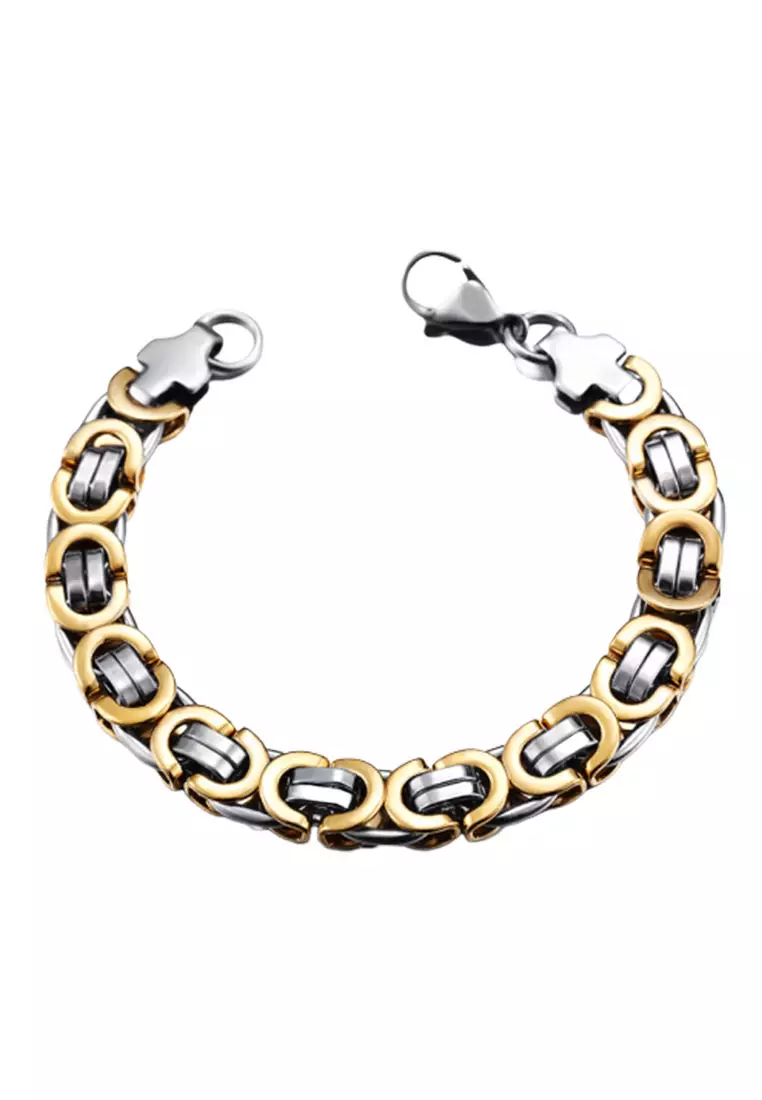 Gold square cheap link bracelet