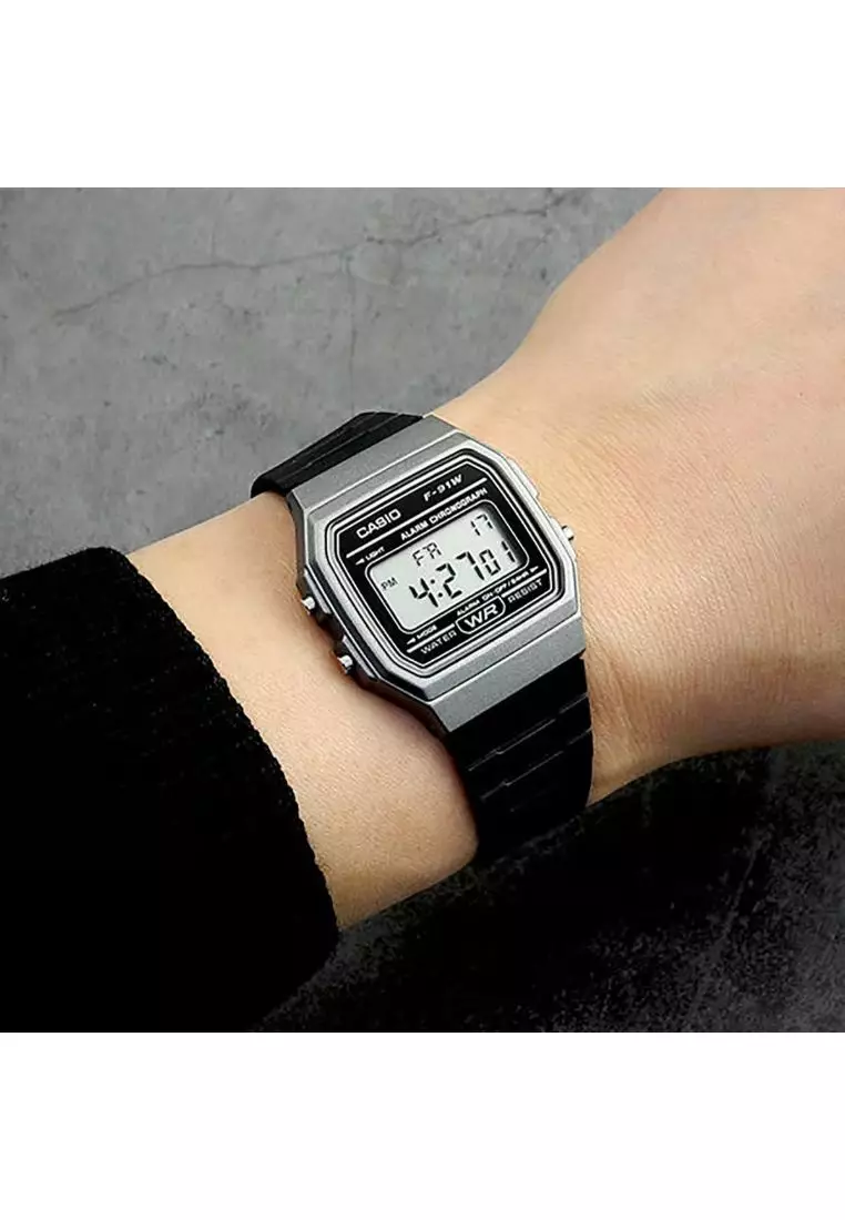 Men's Digital Watch F-91WM-1B Black Resin Band