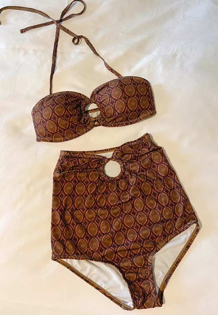 Printed new high-waisted swimsuit CA24032106
