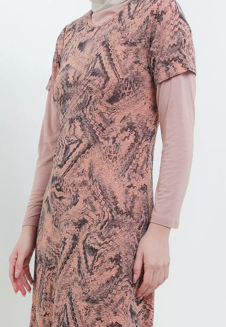 Niwa Knit Maxi Dress In Orange