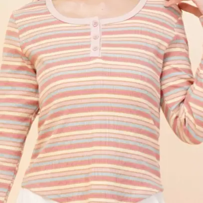Snappy Rainbow Blouse in Pink