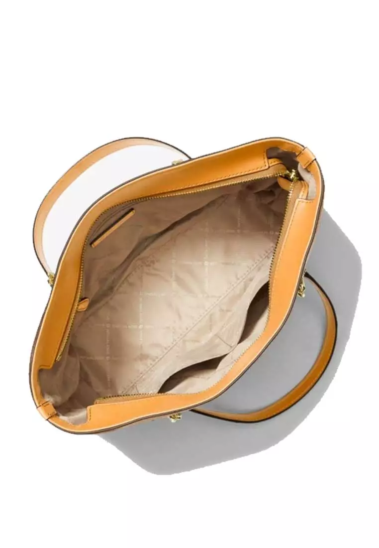 Michael kors jet set medium honeycomb leather front pocket zip chain tote  bag