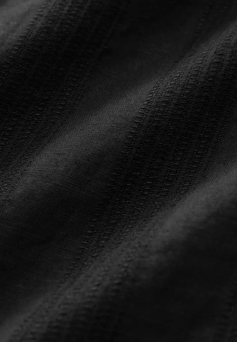 Linen Blend V-Neck Mini Dress