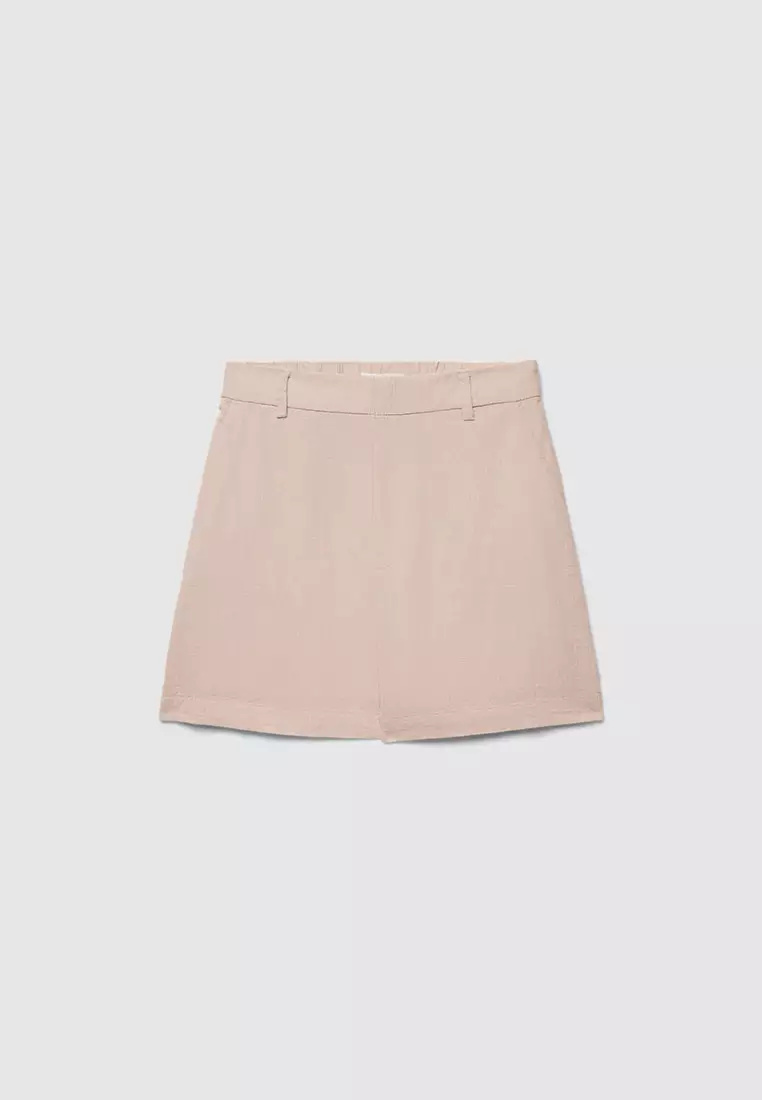 Women's Plain Linen-Effect Shorts