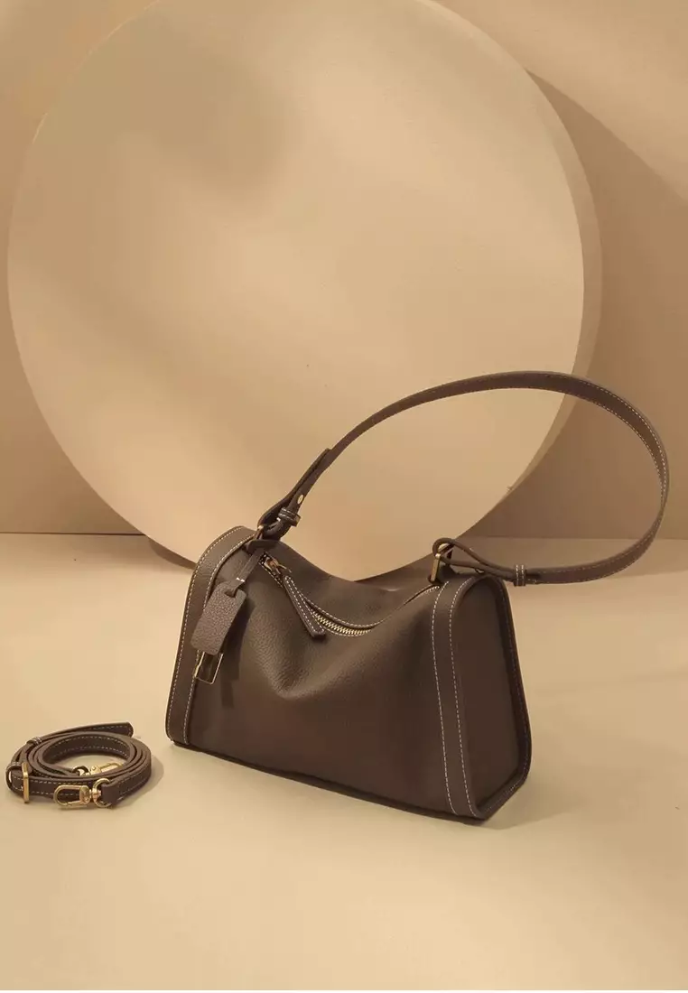 Women's Leather Color Contrast Crossbody Bag