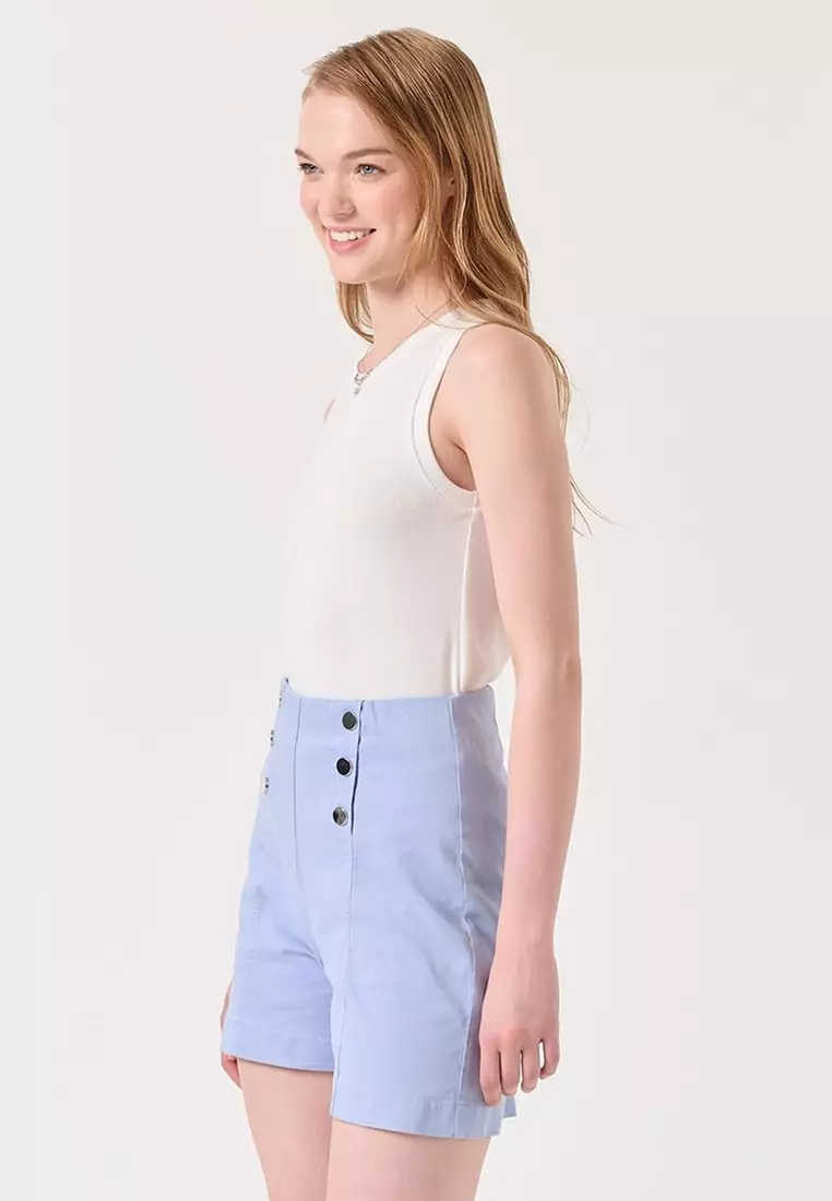 Fitted high waisted shorts hot sale