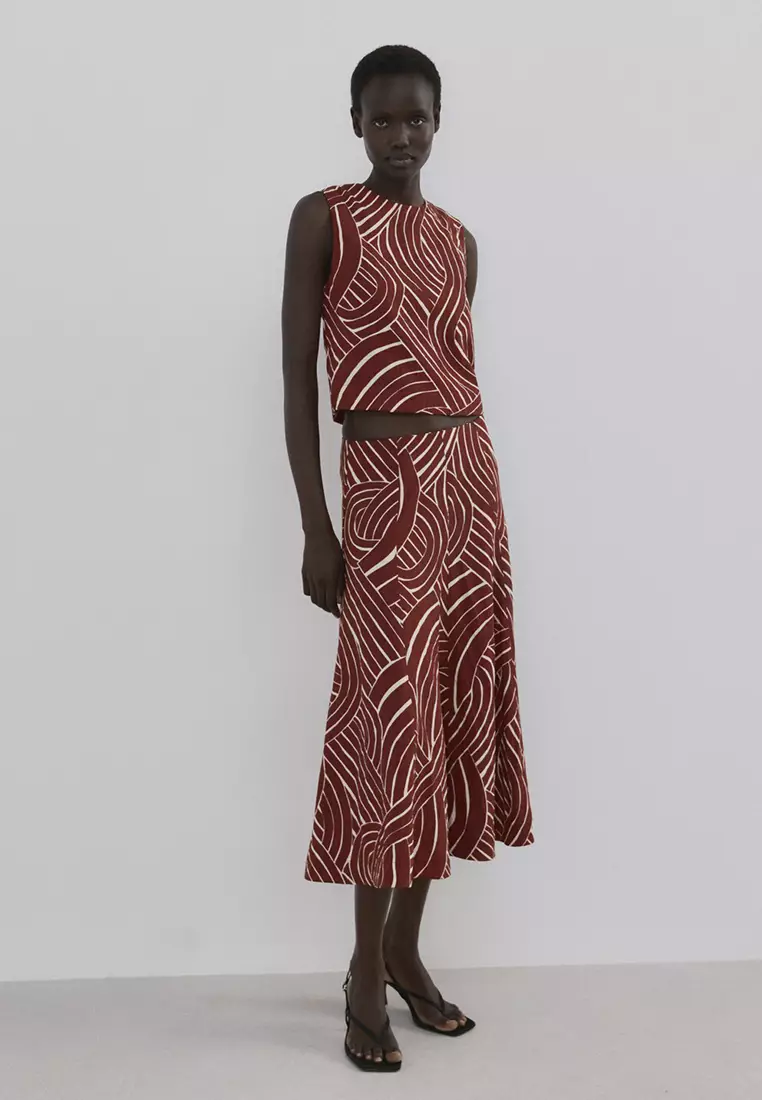 A-Line Skirt With Geometric Pattern