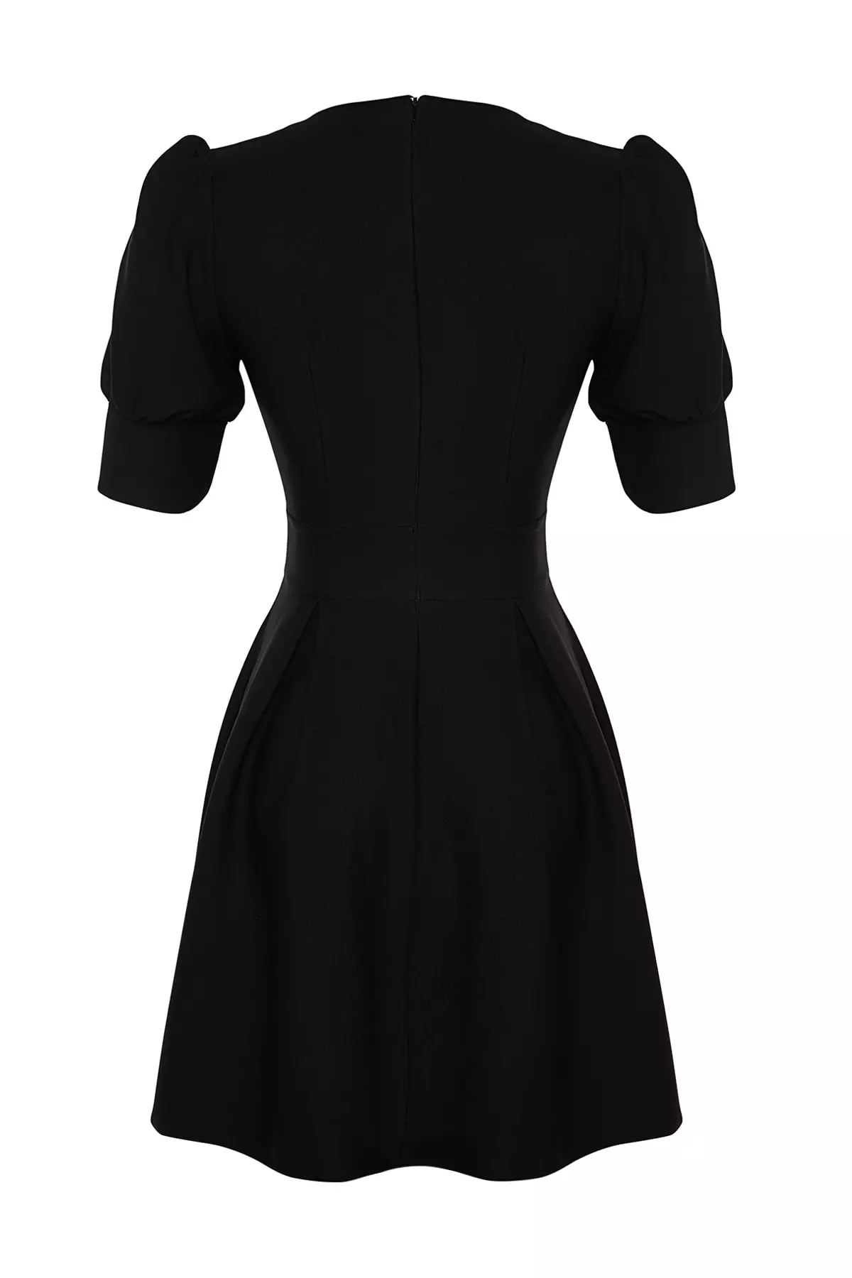 Black Breasted Collar Dress