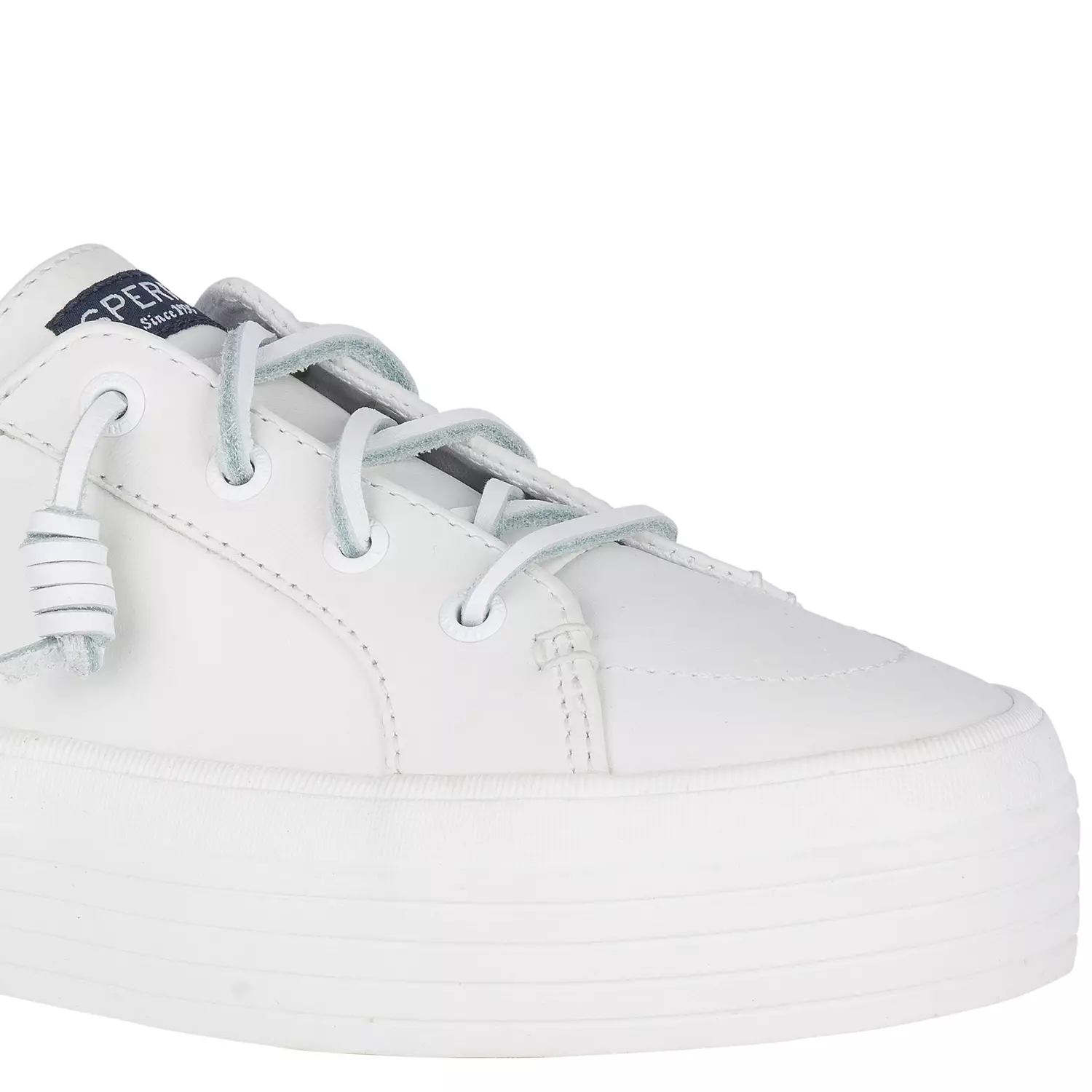 Women's Crest Vibe Platform Leather Sneakers - White (L139340850)
