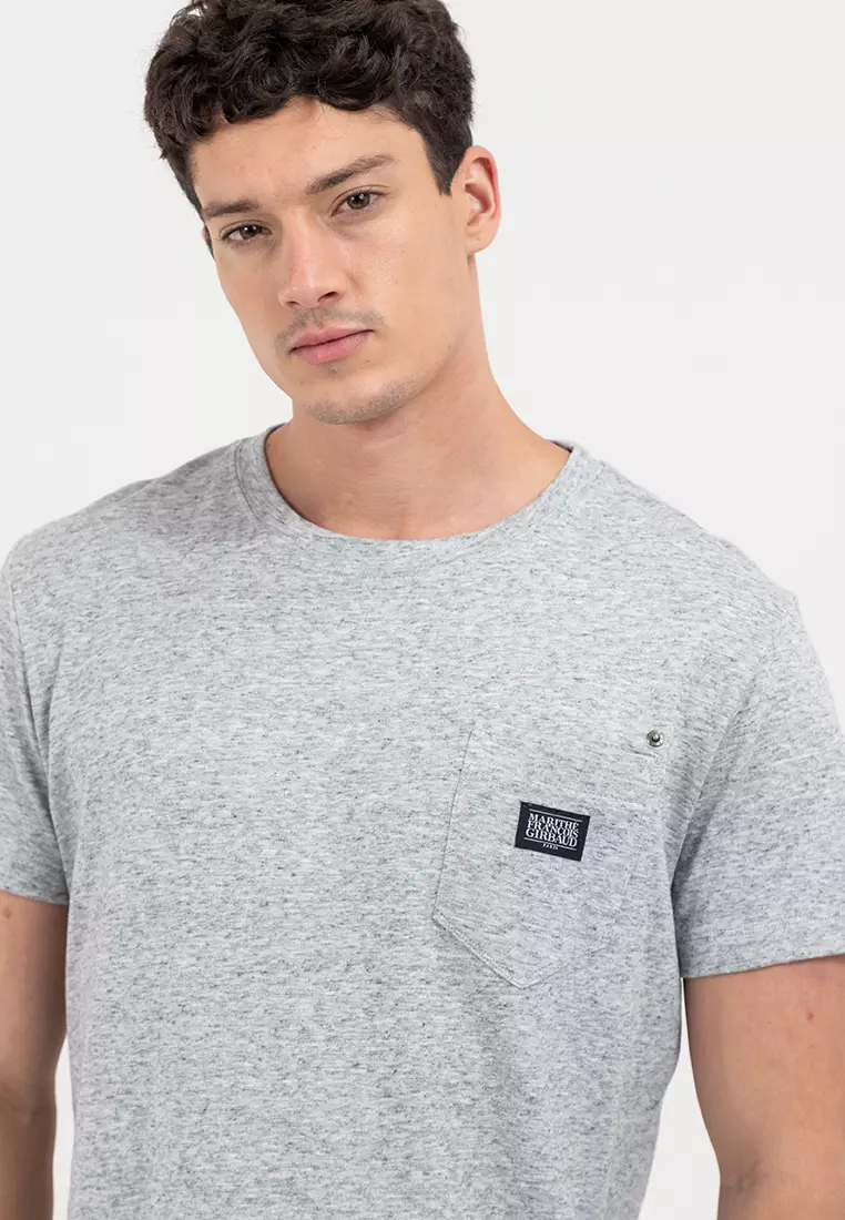 Men's Pocket Slub Tee Top Dye Grey