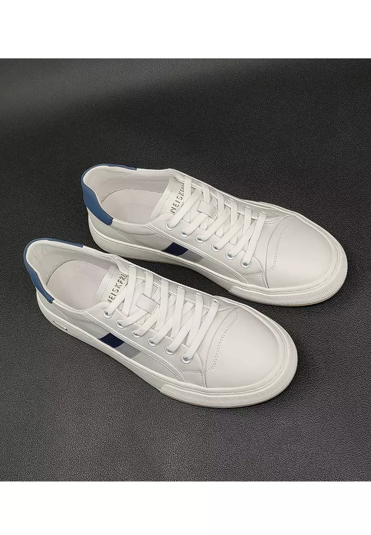 Contrast Stripe Grain Leather Sneakers ALG8911