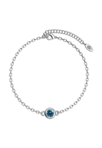 Her Jewellery gold Birth Stone Bracelet (December, White Gold) - Made with premium grade crystals from Austria DACAEACEC08414GS_1