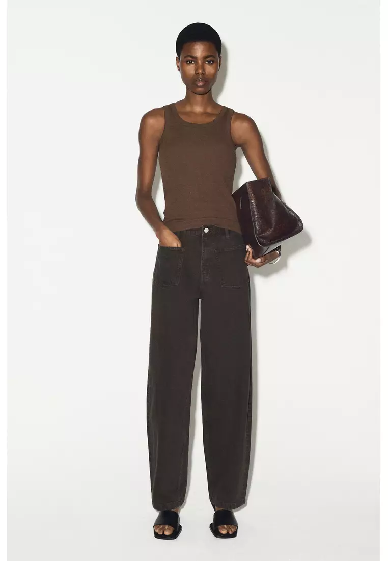 PATCH-POCKET STRAIGHT-LEG JEANS