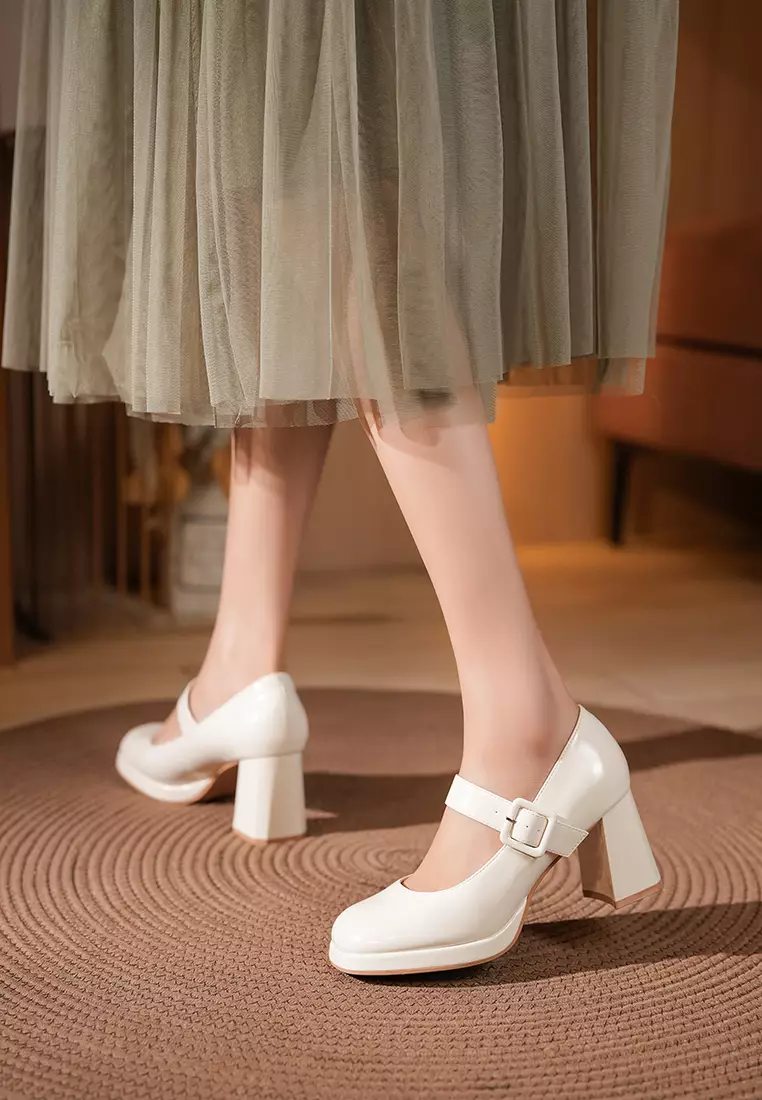 6CM Strap Microfiber Leather Mary Jane Shoes BY2465-6