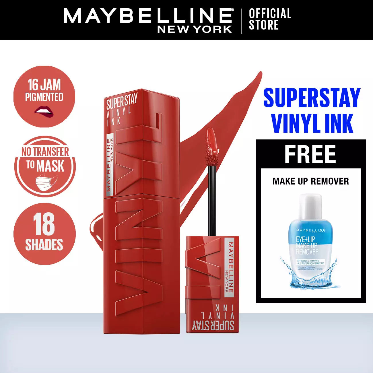Jual Maybelline Maybelline Superstay Vinyl Ink 61 Risky + Free Make