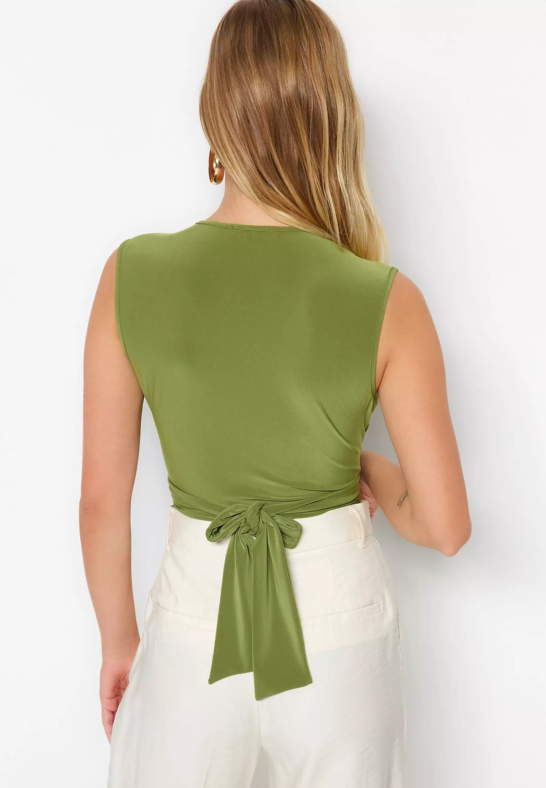 Lace-Up Detail Bodysuit Top