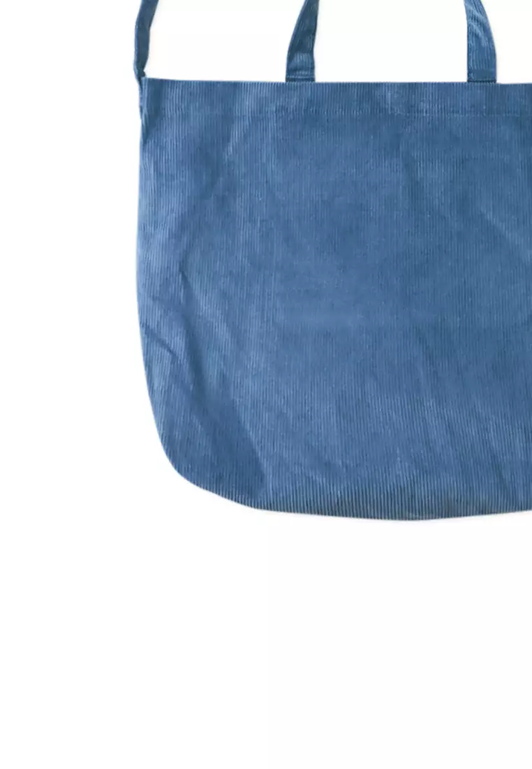 Corduroy Tote Bag With Sling Strap