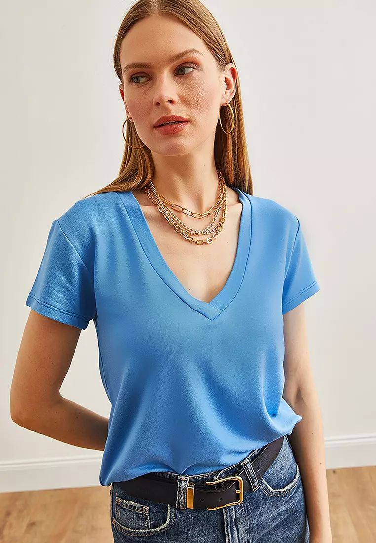 Deep V-Neck T-Shirt