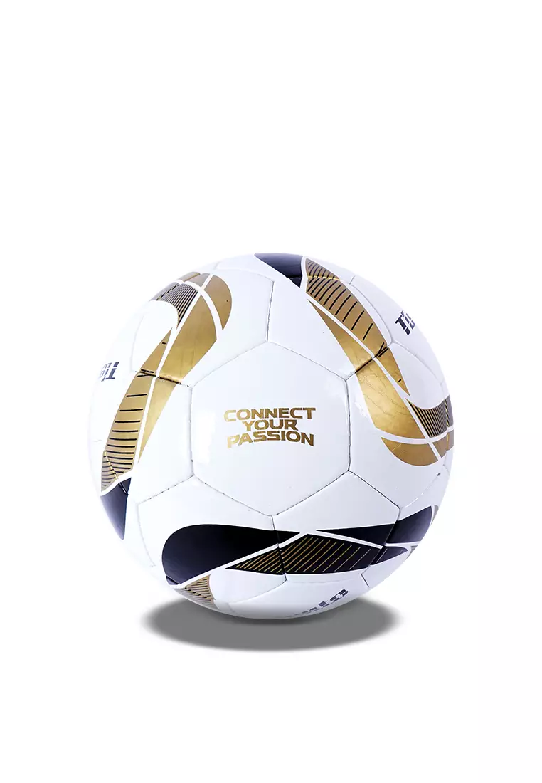 Tiento Bola Sepak Soccer Football Jabulani White Gold Ball Size 5 Include Pentil