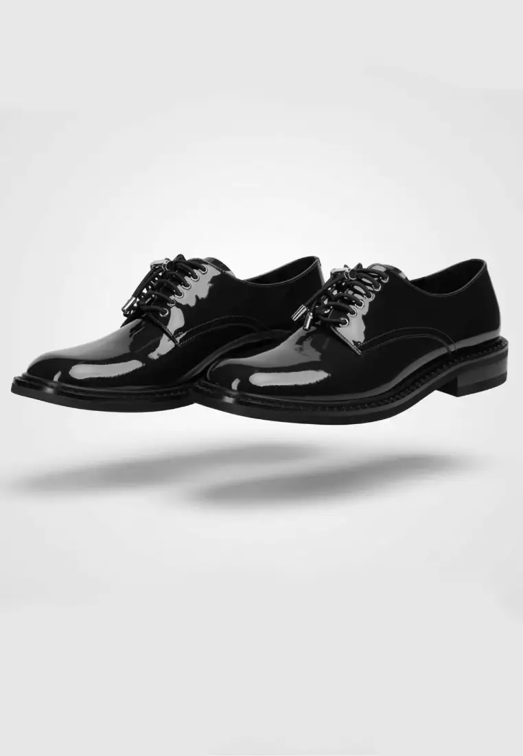 Ladies High-end Fashion Derby Shoes - Black