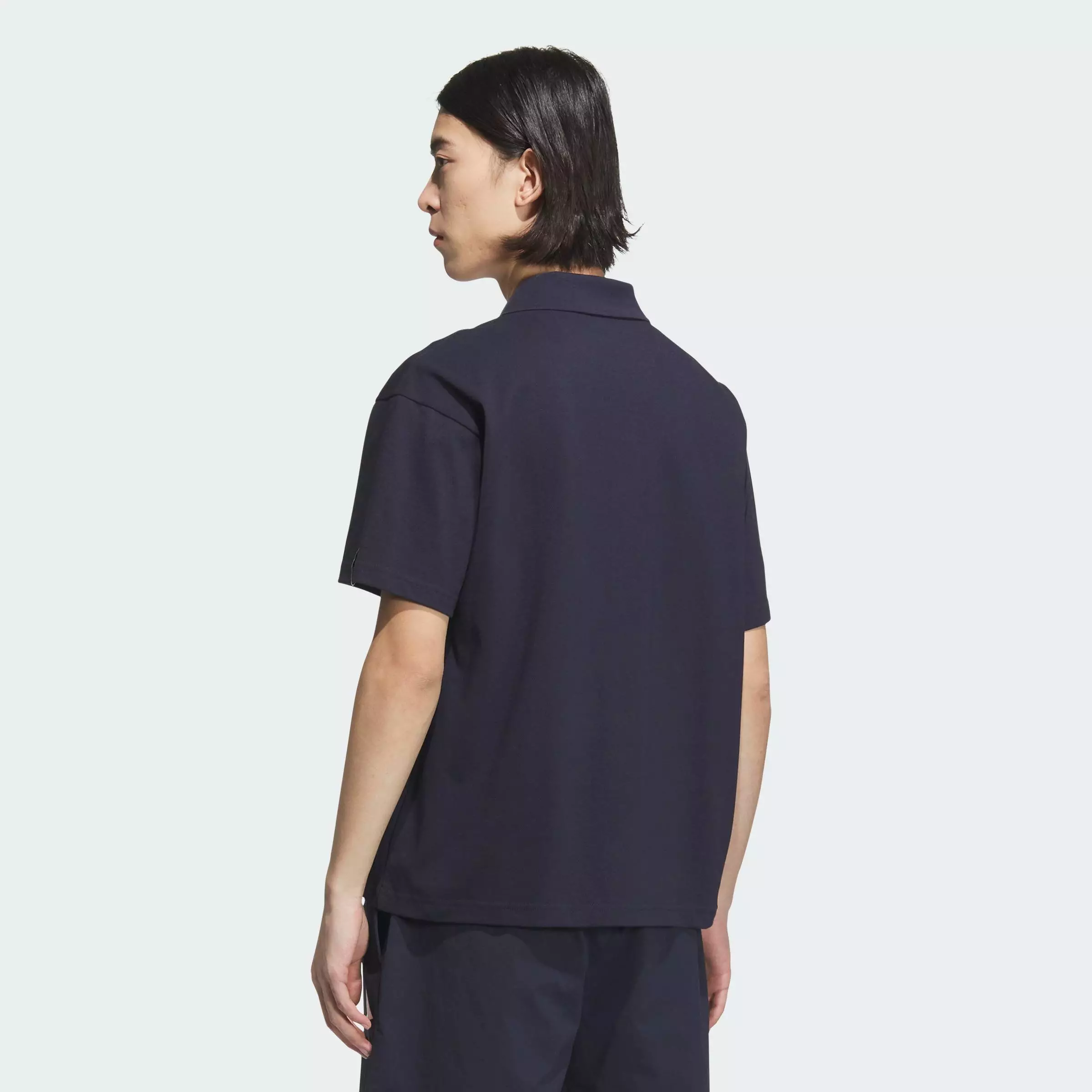 Lifestyle Essentials Plus Loose Fit Small Logo Short Sleeve Polo Shirt Men Blue JW6986