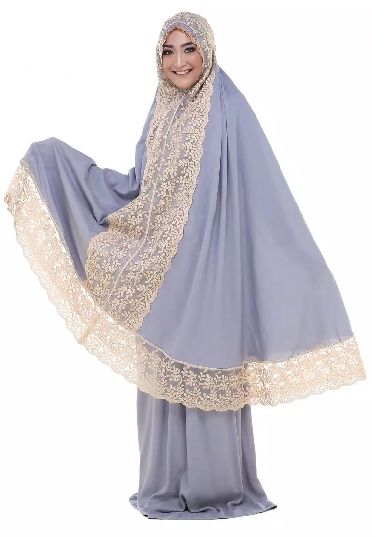 Prayer Set Premium Mukena Lace Brukat Najwa - Abu