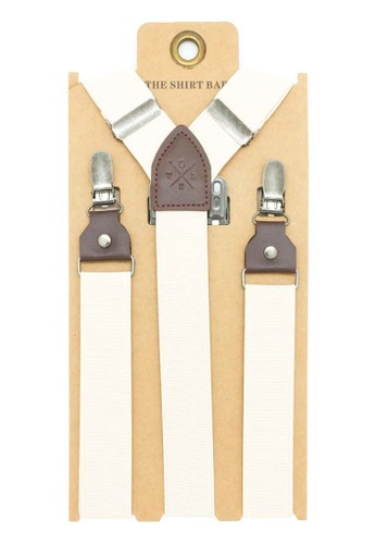 The Shirt Bar beige The Shirt Bar Solid Sand Double Back Clip 3cm Suspender with Leather SPD27.4 D2C1DAC7FFF370GS_1