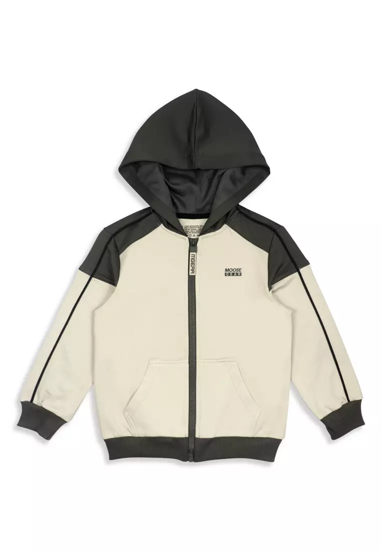 Boys Jacket With Hood And Print Details