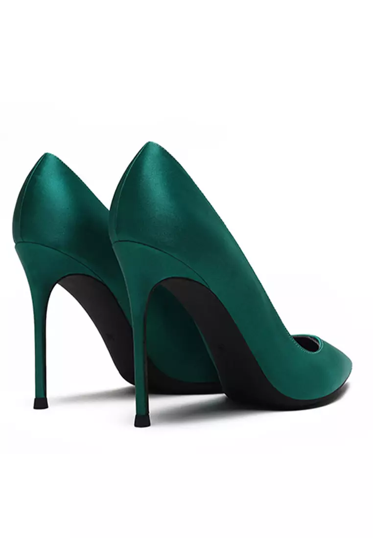 10CM Silk Fabrics Pointed High Heel Shoes HZL213