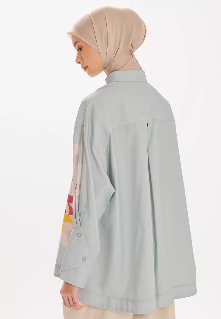 Ria Miranda Powder Blue Floria Shirt