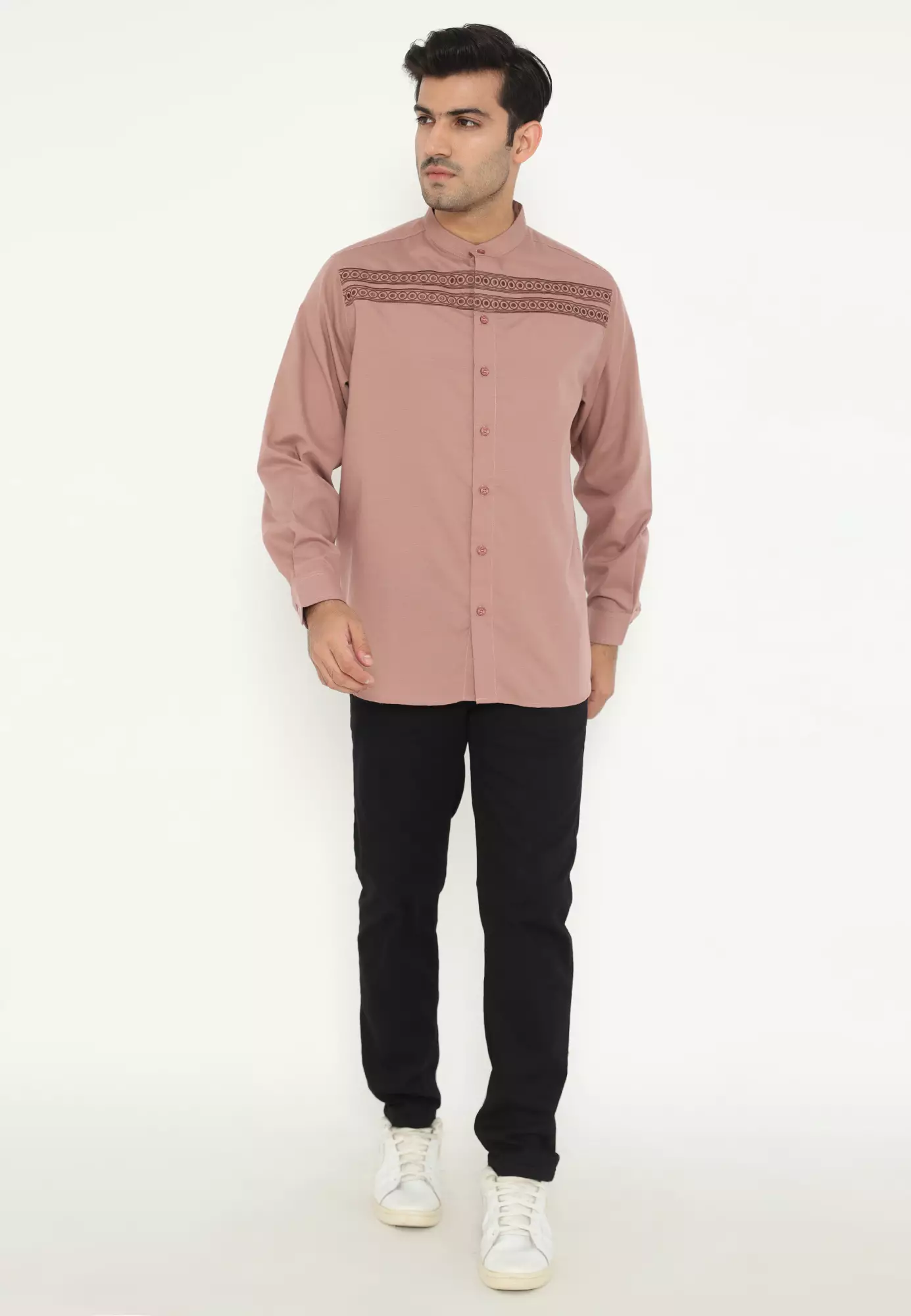 Ramadan Series | Ryusei Kemeja Kerah Koko Lengan Panjang Nakato Maroon