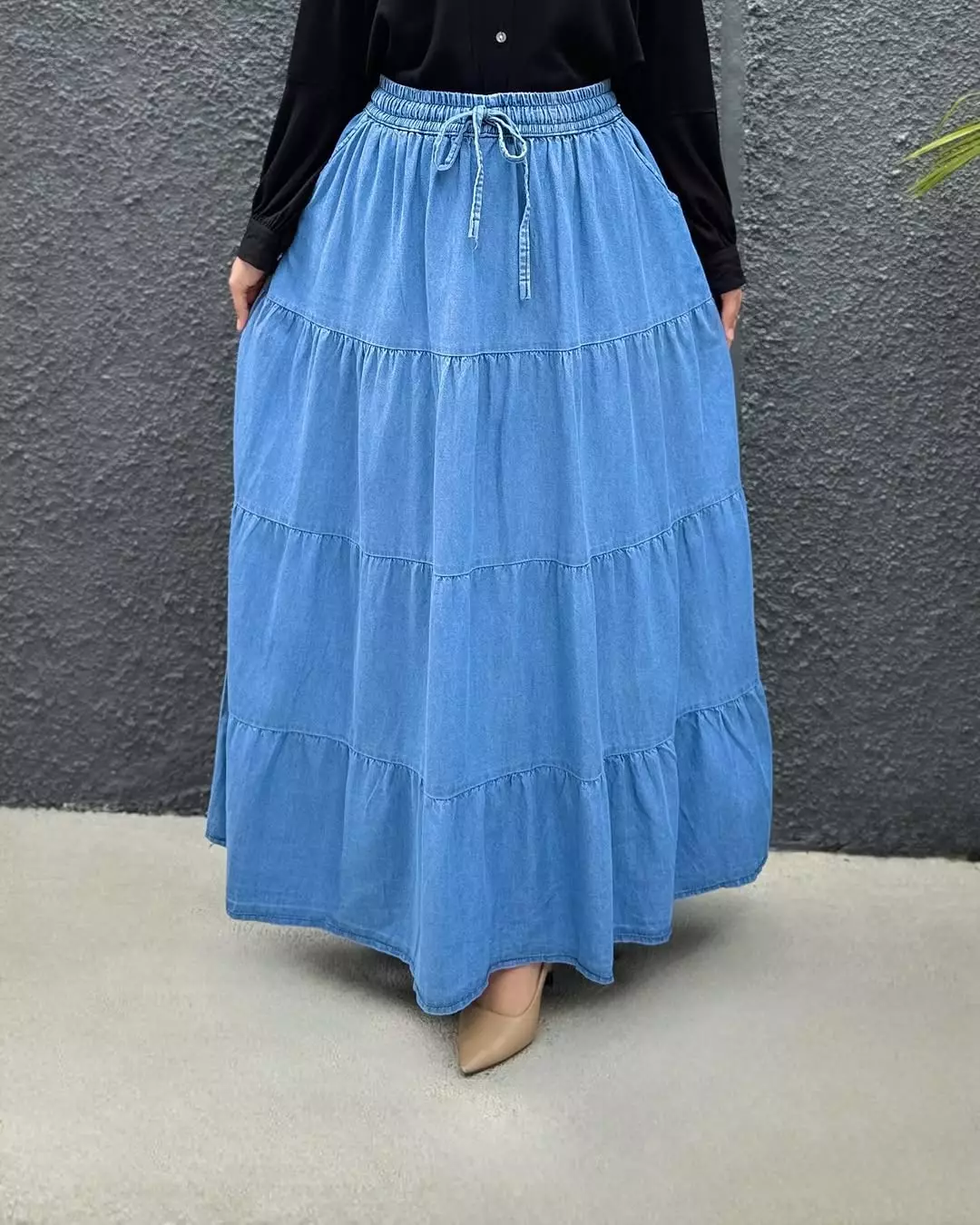 Aura Denim Skirt LIGHT BLUE | Rok Panjang Soft Jeans Wanita