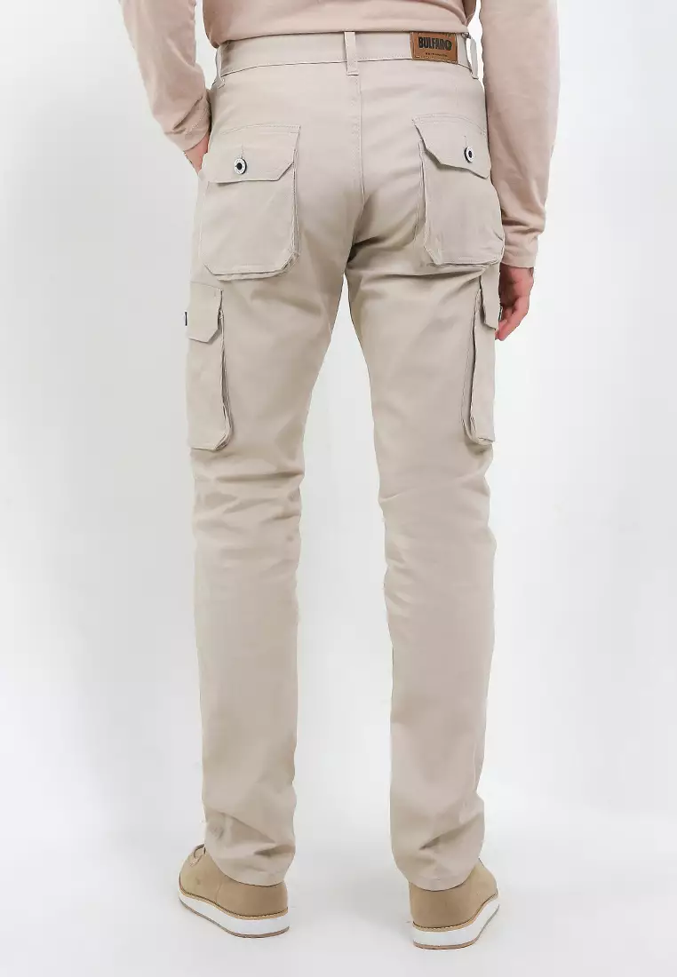Jual Bulfaro Celana Cargo Pants Cotton Twill Stretch Cream