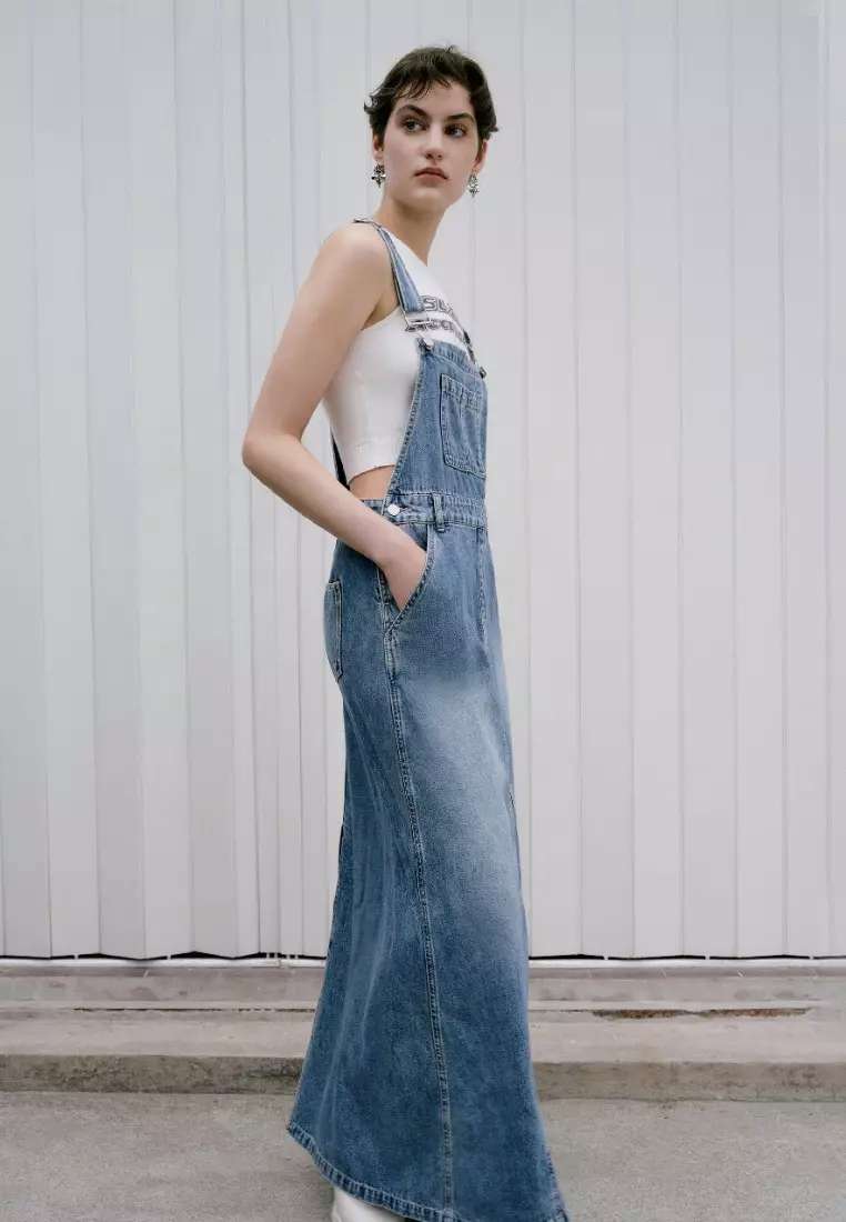 Denim dungaree 2024 dress online