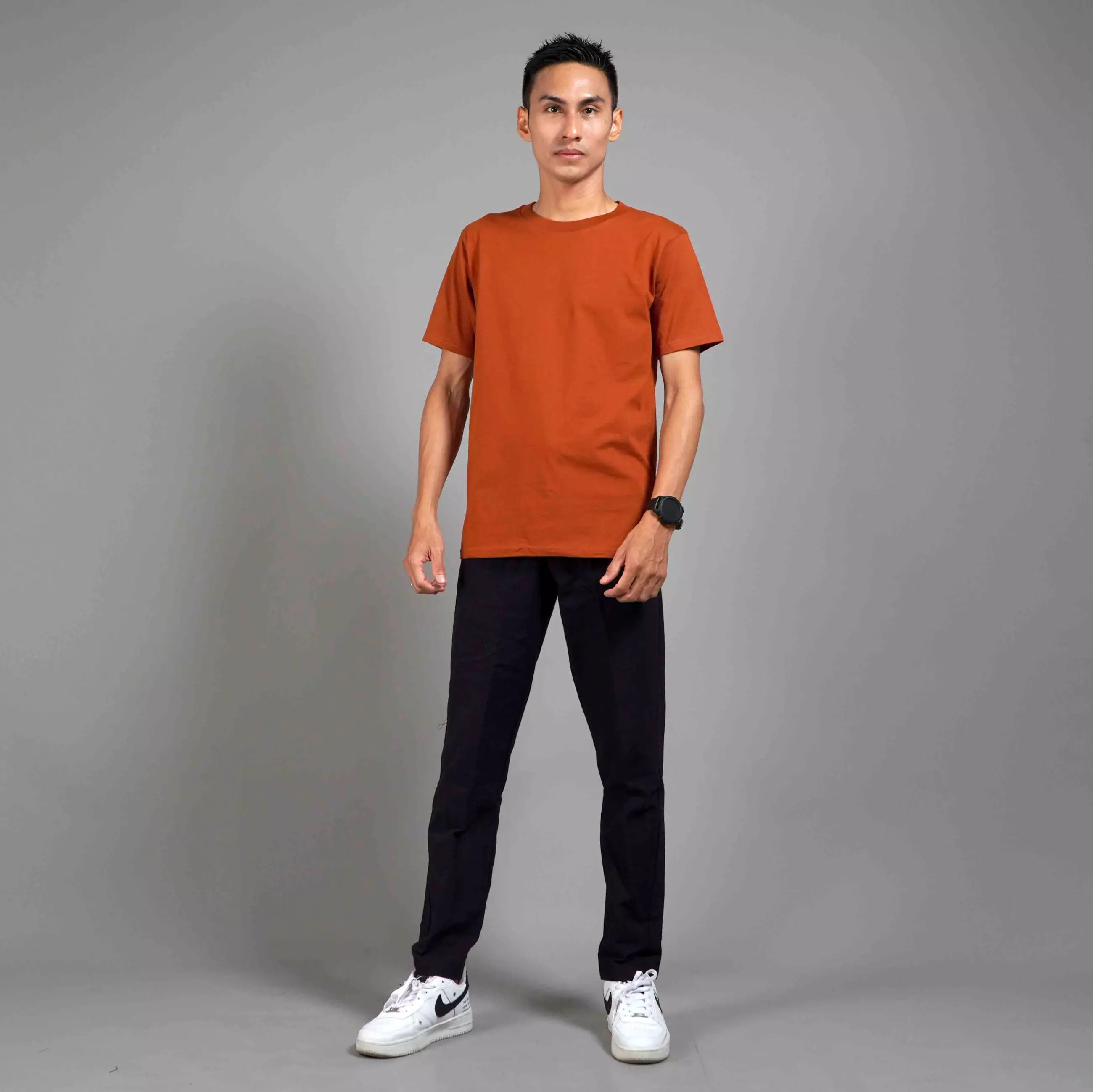 Kaos Polos Pria Lengan Pendek Basic Casual TShirt Cotton - Coral