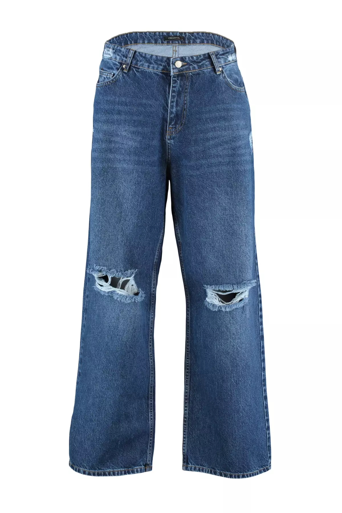 High Waist Wide Leg Ripped Jeans