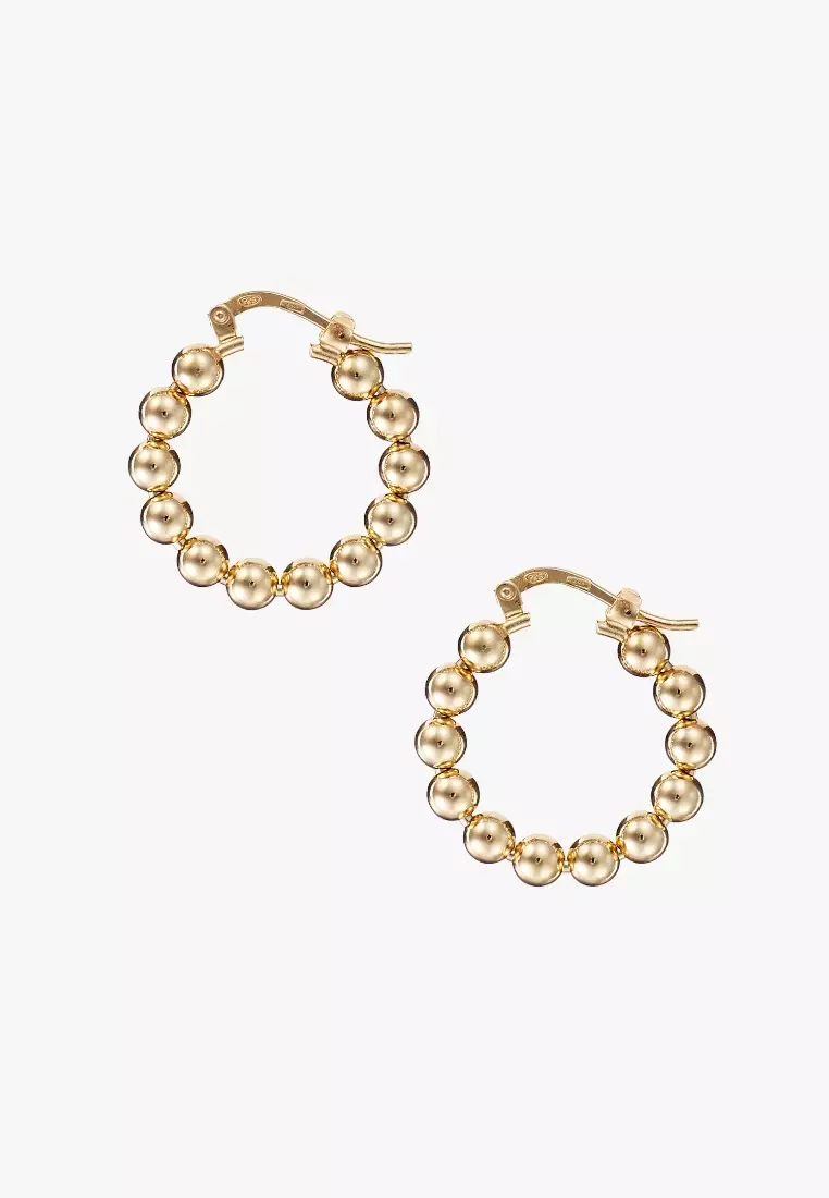 Gold hoops with balls store