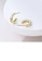 Glamorousky silver 925 Sterling Silver Plated Gold Simple Fashion Frosted C-Shape Geometric Stud Earrings CFF30ACCE40C81GS_3