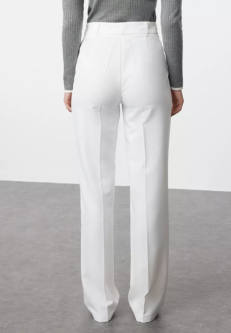 High Waist Straight Cut Trousers