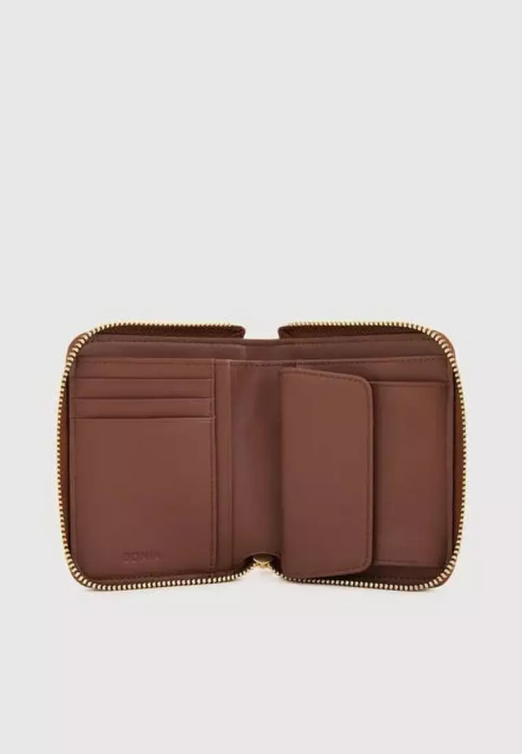 Eugenia Short Zipper Wallet Brown