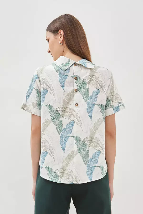 Minimal Zhea Floral Blouse - Green