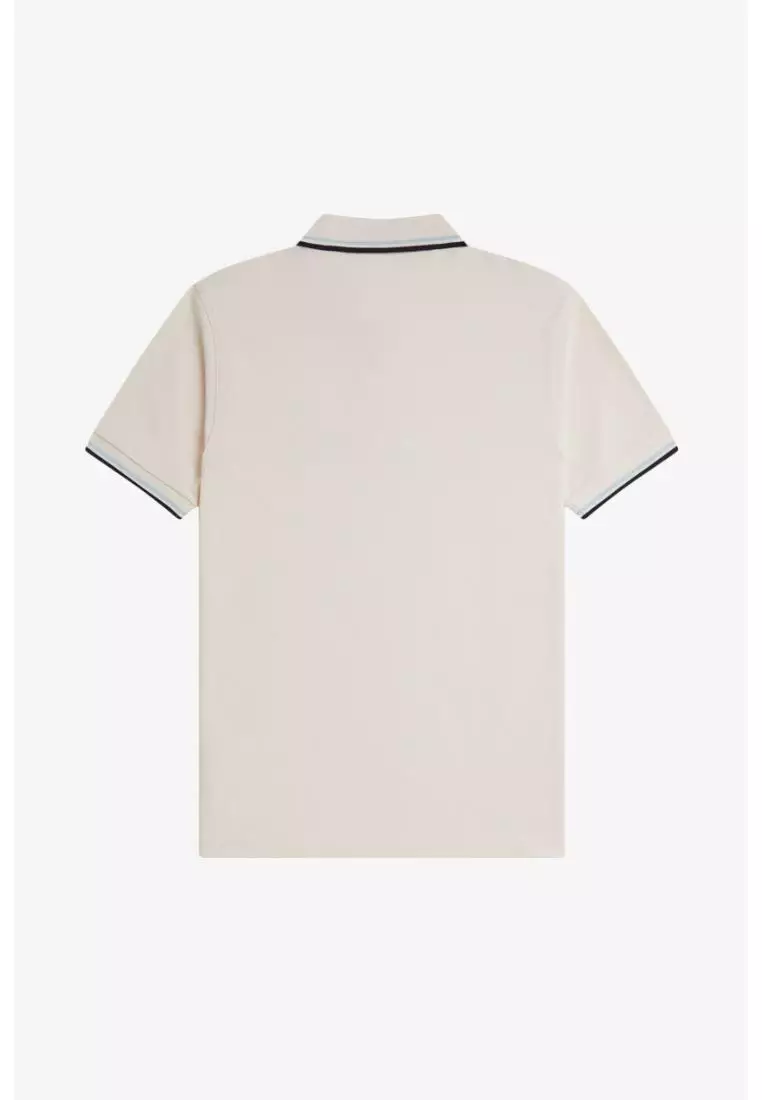 Fred Perry M3600 Twin Tipped Fred Perry Shirt (Silky Peach / Light Ice / Dark Airforce)