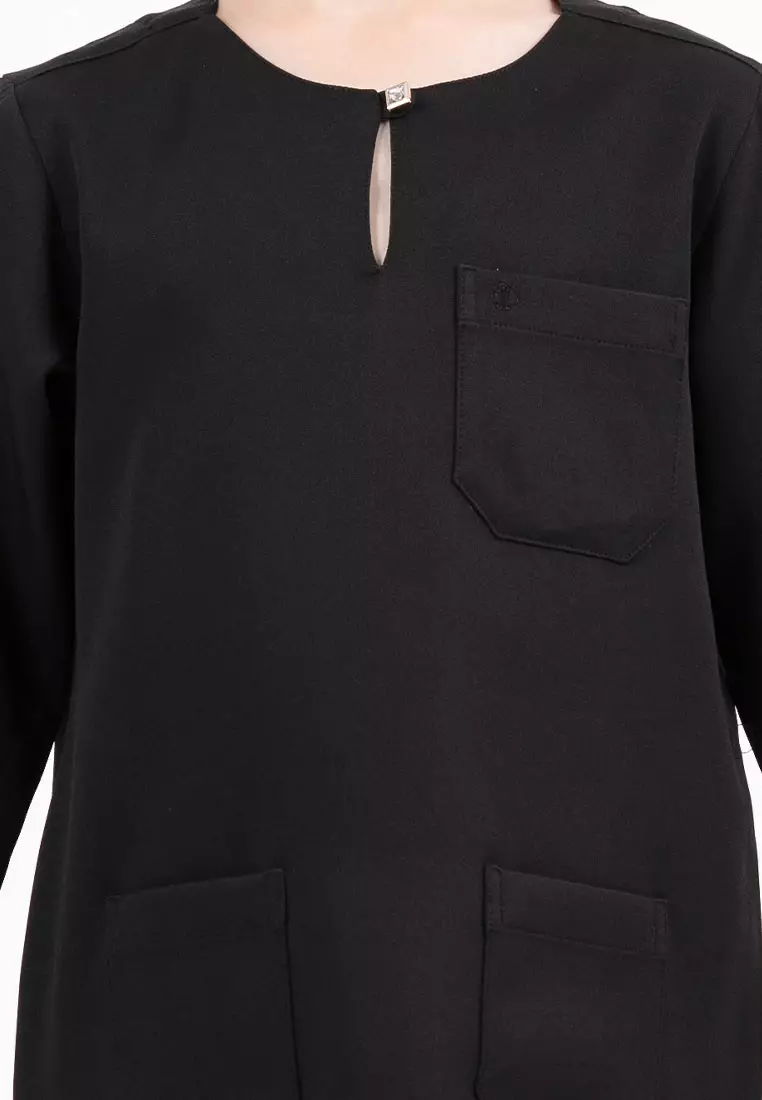 Alain Delon Slim Fit Baju Johor Ayah Anak Sedondon set - 19024504A-99Black