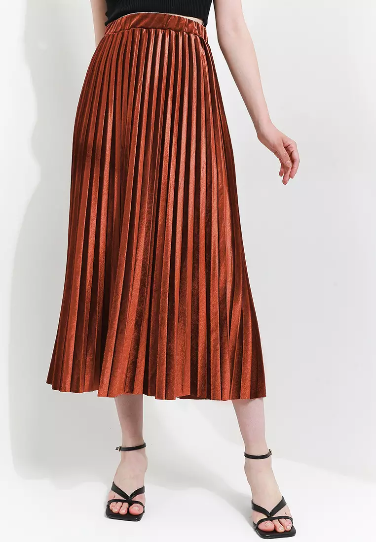 Pleated Skirt Velvet
