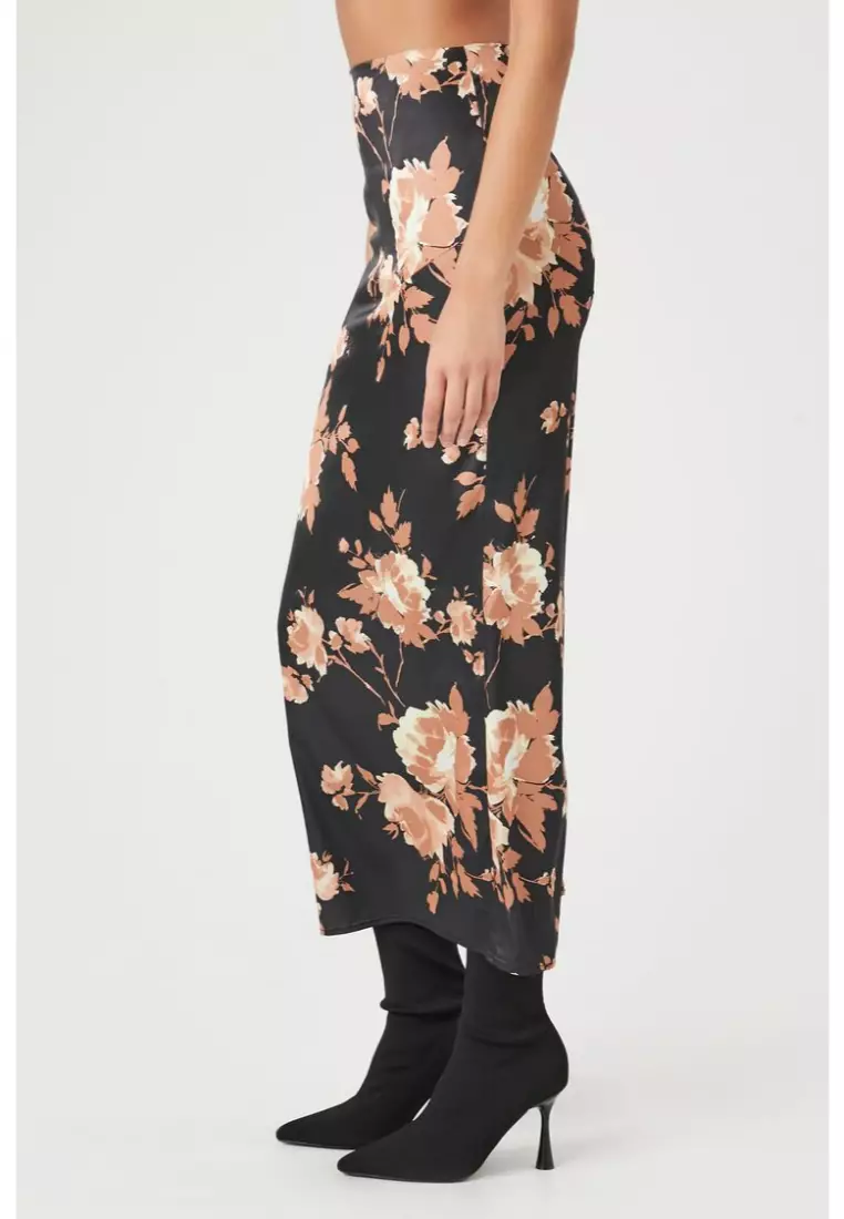 Forever 21 best sale floral maxi skirt